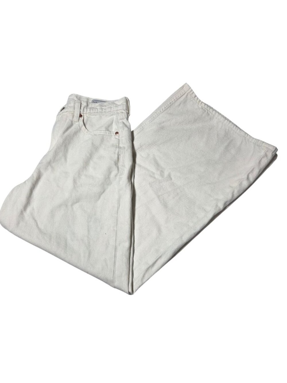 Gap Jeans Womens Size 4 Wide Leg High Waist White Denim Pants